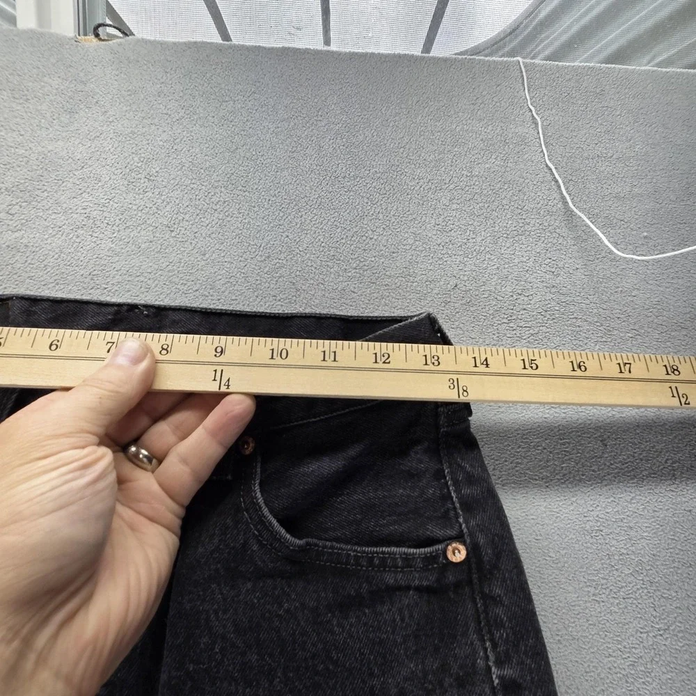 Vintage Levis 501 Jeans Mens Black Charcoal Wash Button Fly Made‎ USA Fits 26x30